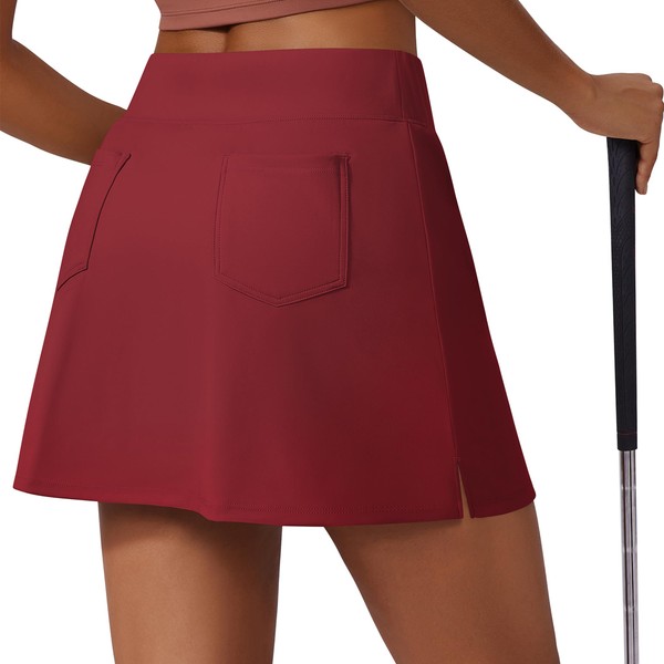 PINSPARK Womens Skorts Tummy Control Golf Tennis Skirts with 4