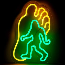 Neon Sign, Bigfoot Neon Signs Lights for Wall Decor Bedroom Man Cave Garage Decor, Bigfoot Easter Birthday Party Gifts for Man Friends, Dimmable Neon Light 13.7 * 8.7in