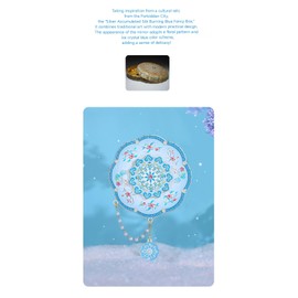 Compact Mirror, Exquisite Retro mini Travel Makeup Mirror (Blue)