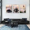 AOYUSMO 3 Piece Pink Lotus Flowers Zen Canvas Wall Art