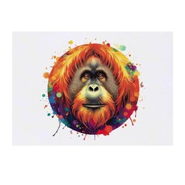 'Colourful Orangutan' Temporary Tattoo - Water Resistant, Skin-Safe, Non-Toxic Transfer (TO00073857)