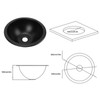 9 X 4in 304 Stainless Steel Sink Round Easy To