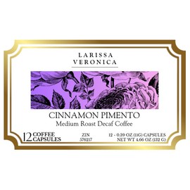 Cinnamon Pimento Medium Roast Decaf Coffee (Single Serve K-Cup Pods) (Gourmet, Naturally Flavored, Whole Coffee Beans) (12 pods, ZIN: 576217)