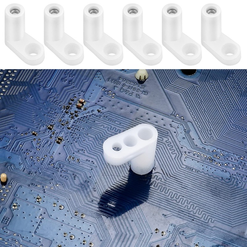 60 Pcs PCB Board Mounting Feet with Screws, White L
