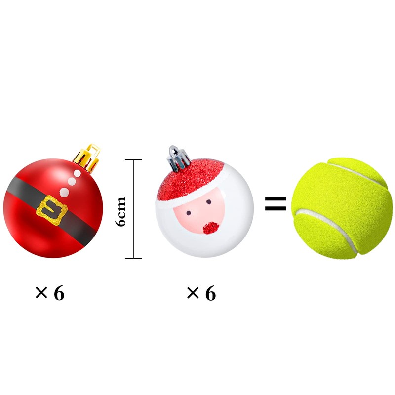 6cm 12pcs Santa Claus Christmas Ball Ornaments Set Decorative Tree