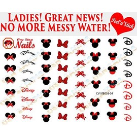 Clear Vinyl Cut, Peel and Stick Nail Art Decals/Stickers by One Stop Decals Themed for Minnie Bow (Ver.3) Lovers.