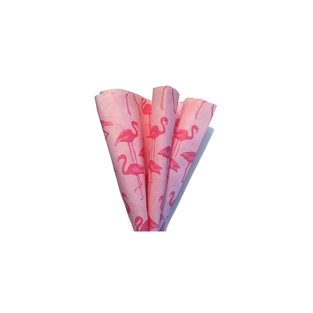 Printed Tissue Paper for Gift Wrapping with Design (Pink Flamingos Print), 24 Large Sheets (20x30)