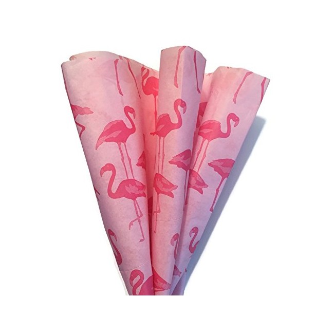 Printed Tissue Paper for Gift Wrapping with Design (Pink Flamingos Print), 24 Large Sheets (20x30)