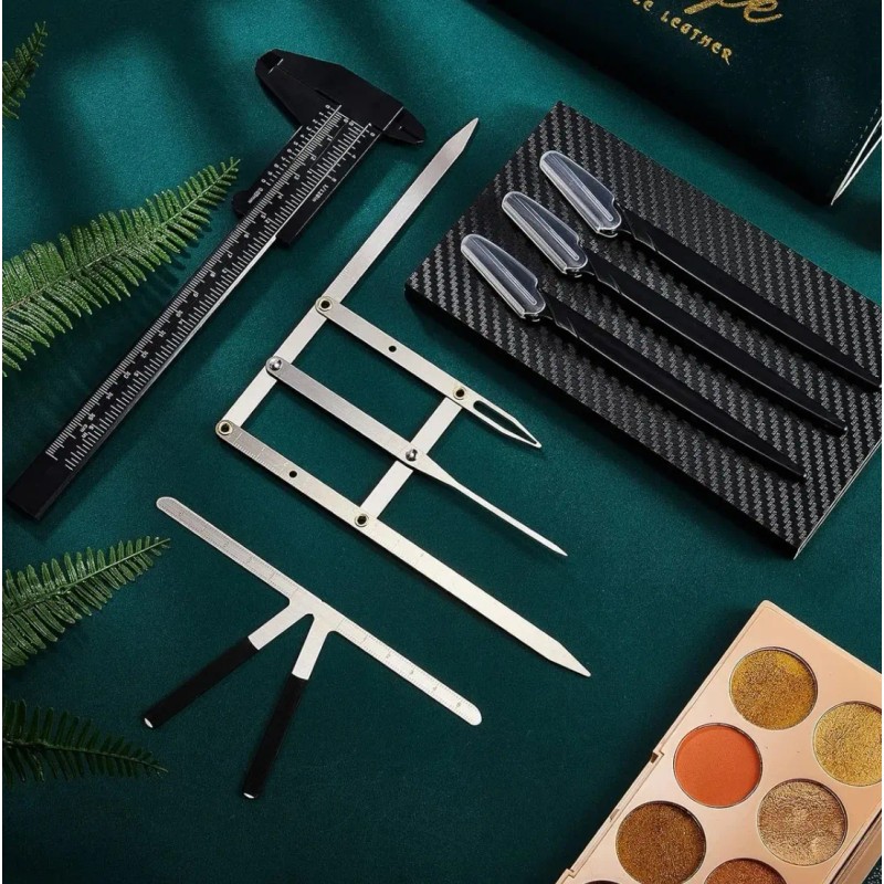Kit De Regla Microblading Diseño Compas Cejas Perfectas 6pcs