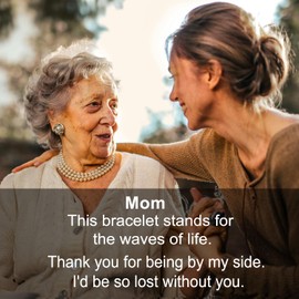 Mom Bracelets, Daughter Bracelets, Wave Bracelet for Daughter, Daughter Gifts from Mom, Daughter Birthday Gift, To My Daughter Gifts, Mother's Day Gifts, Birthday Gift for Mom Daughter Grandma Sister