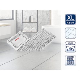 Leifheit Wischbezug Classic aus hochwertiger Microfaser, Bodenwischer Ersatzbezug mit hoher Wasser- und Schmutzaufnahme, waschbarer Wischer Ersatzbezug