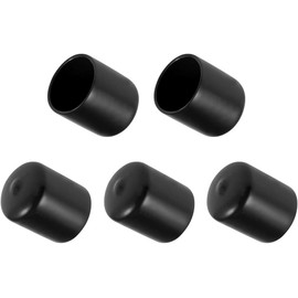 MACHSWON 5pcs Black Rubber Round End Caps, 27mm ID, Vinyl Thread Protectors for Screws, Tubes, Cables, Wires