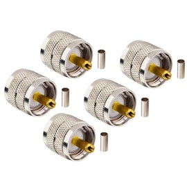 BOOBRIE M-Type Connector UHF Male PL259 Crimp Coaxial Adapter SO-239 UHF-1.5 PL-259 Connector RG316 /RG179 /LMR100 /RG174 /RG178 CB Radio/Amateur Radio/Antenna 5PCS