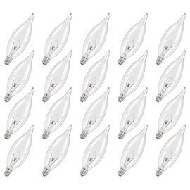 COLWATT COLWATT 20-Pack E12 Candle Light Bulbs 40W Warm White 2500K, 380 Lumen Dimmable Chandelier Light Bulbs for Ceiling Fan, Pendants or Outdoor, CA10 Clear Candelabra Base Bulbs