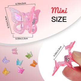 Mini Butterfly Hair Clips, 32Pcs Y2K Claw Clips Rainbow Plating