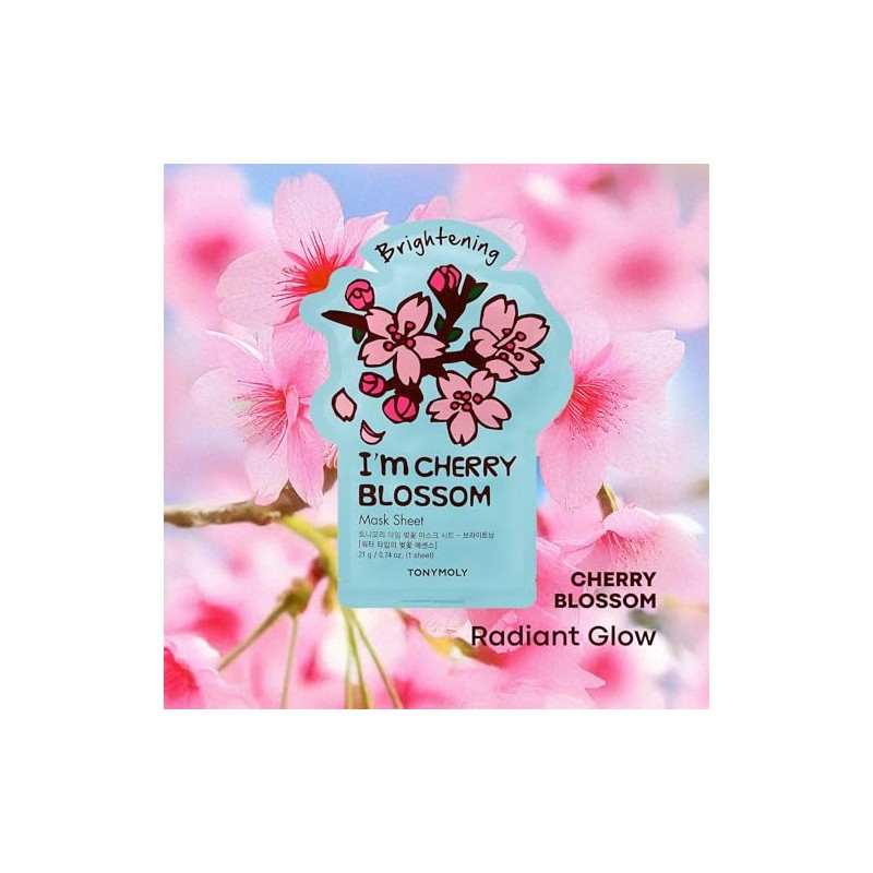 TONYMOLY I’m Cherry Blossom Sheet Mask – Korean Hydrating &
