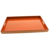 Kotobuki Rectangular Gloss Orange Lacquer Serving Tray, 18"-3/4", Orange