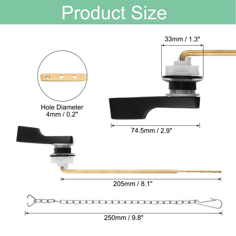 sourcing map Toilet Handle Replacement Kit, Universal Front Mount Toilet