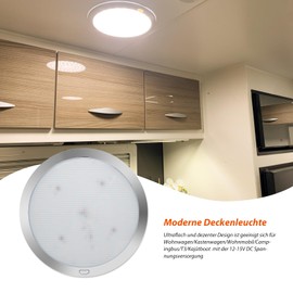 Dream lighting 12 Volt LED Ceiling Light Dimmable for Motorhome Camper Caravan Ceiling Light Warm White 3000 K Boat Interior Lighting LED Lamp Ultra Thin Round Light 216 mm 14.2 W 830LM