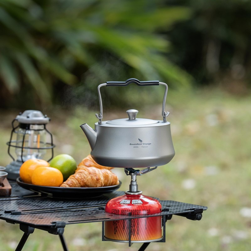 Boundless Voyage Ti3093D Titanium Kettle, For Camping, Barbecues, 28.7 fl