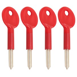 Verazquy 4Pcs Red Star Key – Universal Window Door Security Bolt Lock Key, Iron Rack Bolt Spare Frame for Fire Door Pipe Well Simple Doors Windows 80mm Zinc Alloy Brass Spare Star Keys