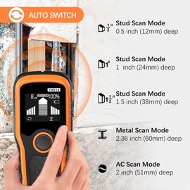 Handstar Stud Finder Wall Scanner - 6 in 1 Multifunction upgraded Automatic detection with LCD Display & Audio Alarm for Wood, Metal, AC Wire designed for Home DIY, professional contractors (Orange）
