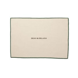 Dean and Deluca Heavy Overlock Placemat Natural x Green Approx 12.6 x 18.7 inches (32 x 45 cm)