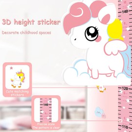 Tomuvpzn Baby Height Chart Child Wooden Chart for Children's Brick Decoration, Height Chart Child Height Chart 3D Movable Unicorn Altimeter for Height Chart Children Nursery Animal