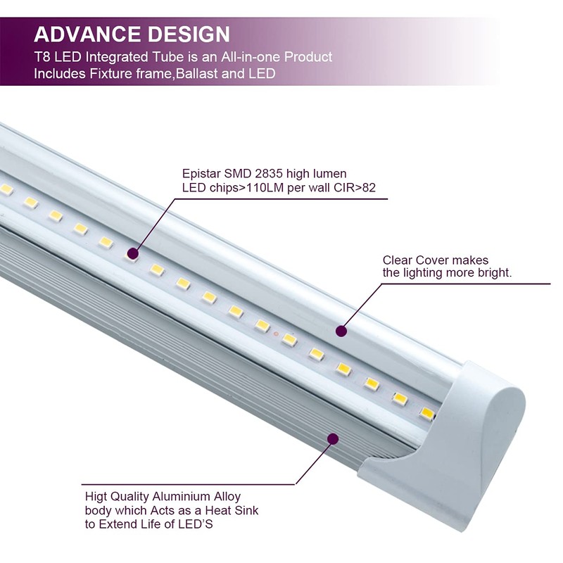 HOLDWILL 6 Pack LED Shop Light, 4FT 24W 6000K Daylight