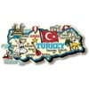 Turkey Jumbo Country Map Magnet by Classic Magnets, 3D Rubber