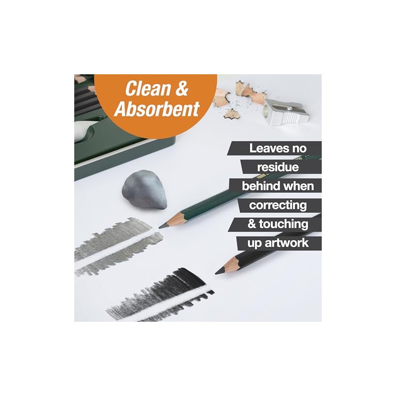 Faber-Castell Erasers - Drawing Art kneaded Erasers, Large size Grey