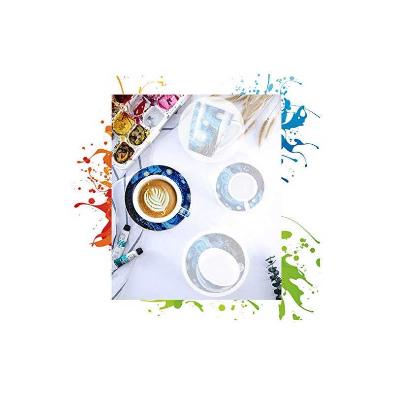 Coffeezone Vincent Van Gogh Art The Starry Night Porcelain Latte
