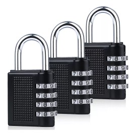 BSOON Candado De Combinación De 3 Piezas Con Seguridad De 4dígitos