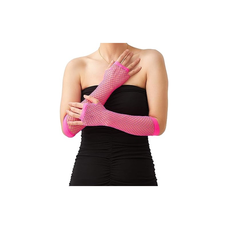 OTPEH Lone Fishnet Gloves Fingerless For Women Fish Net Arm