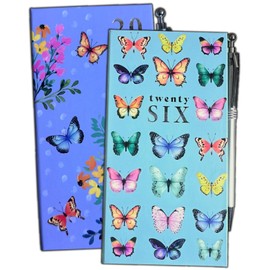 PaulStore 2026 Slim Week To View Diary Glitter Butterflies Designer Fashion Animated Diary (Pink)