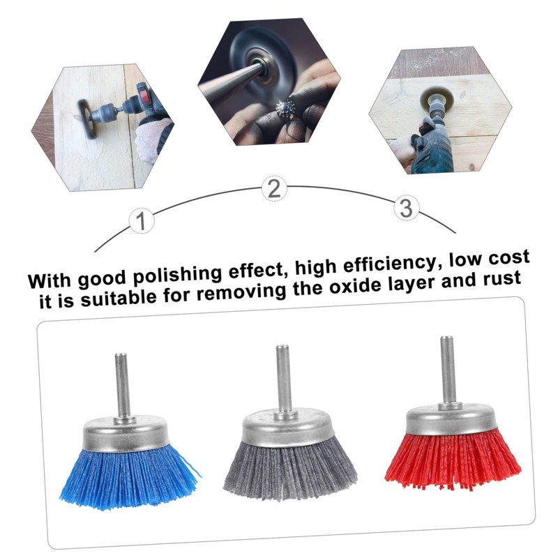 CIYODO 3pcs Polishing Wheel Brush for Furniture Grinding Removal and