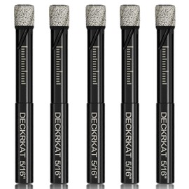5 Packs Dry Diamond Drill Bits Set 5/16" 8mm Vacuum Brazed Diamond Hole Saws for Granite Tile Ceramic Marble Stone Glass and More Hard Materials (not for Wood), Round Shank with Storage Case