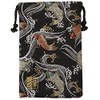 千糸繍院 Brocade drawstring bag, lined with Nishijin brocade, Kuroeigoi, size
