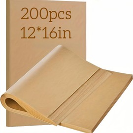 200 Pcs Parchment Paper 16"x12"- Non-Stick Precut Baking Sheets for Air Fryer, Oven & Half Sheet Pans, Unbleached High Heat Parchment Paper for Baking, Grilling