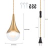 MWZ Gold Plug in Pendant Light,Hanging Lights with Plug in
