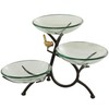 Deco 79 Glass Kitchen 3 Tiered Serving Bowl with Black