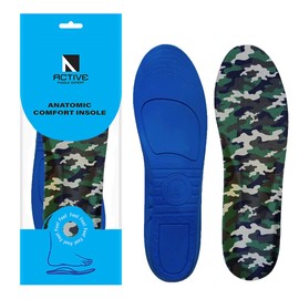 Blue Gel Askeri Bot ve Ayakkabı Tabanlığı, Memory Foam Yumuşak Darbe Emici İç Taban, Ark Destekli Konforlu Tabanlık, Eğitim ve İş Ayakkabısı Tabanlığı (40-45, Kamuflaj)