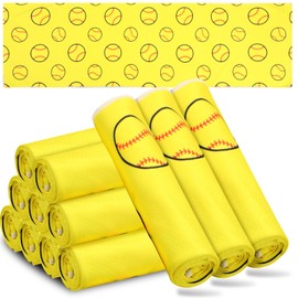 FuWeave 12 Pcs Cooling Towel 40 x 12 Inch Baseball Ice Towel Microfiber Football Towel Volleyball Towel Soccer Towel Softball Towel Fast Drying Towel for Gift Women Men (Yellow,Softball)