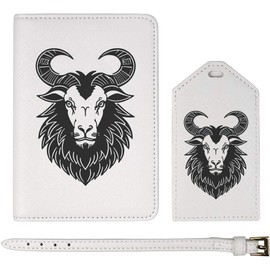 Azeeda 'Rams Head' Passport Cover & Luggage Tag Travel Set (PA00026209)