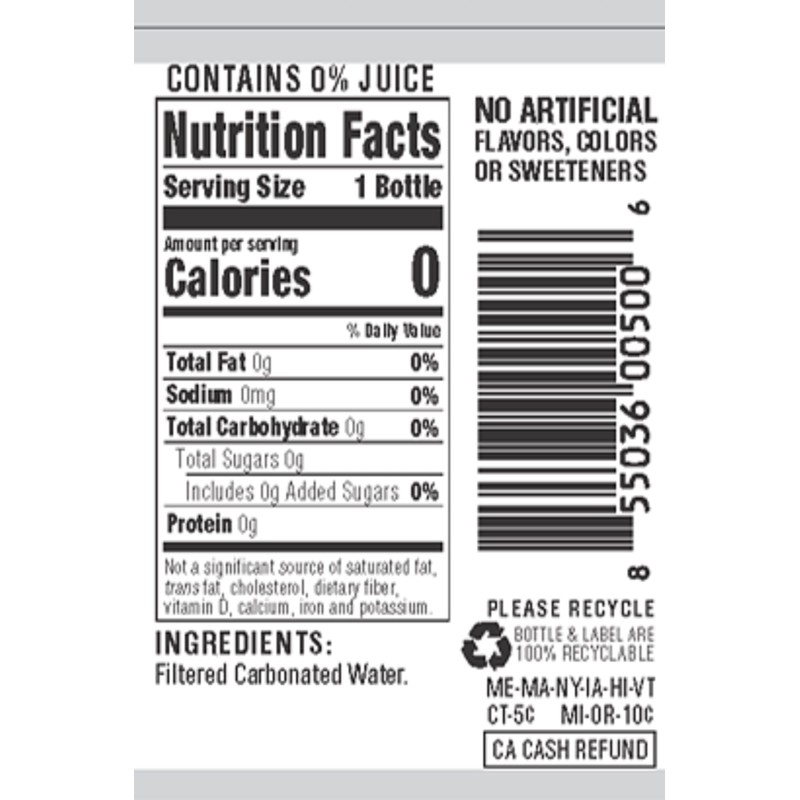 Hal's New York Seltzer Carbonated Original Sparkling Water, Zero Sugar,