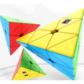 3X3 Pyramid Speed Cube Brain Teasers 3X3X3 Speed Cube Triangle Puzzle Magic Cube Brain Teaser Puzzle Stickerless Cube Toy Vivid Color
