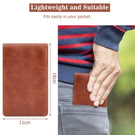 shoowyees Quality Leather Golf Scorecard Holder - Crazy Horse Leather Yardage Book Cover Golf Yardage Book Golf Scorecard Book with Free Pencil and Stat Tracker Sheet (Brown)