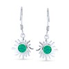 Irradiance Green Created Opal Summer Fun Sunburst Dangle Drop Earrings
