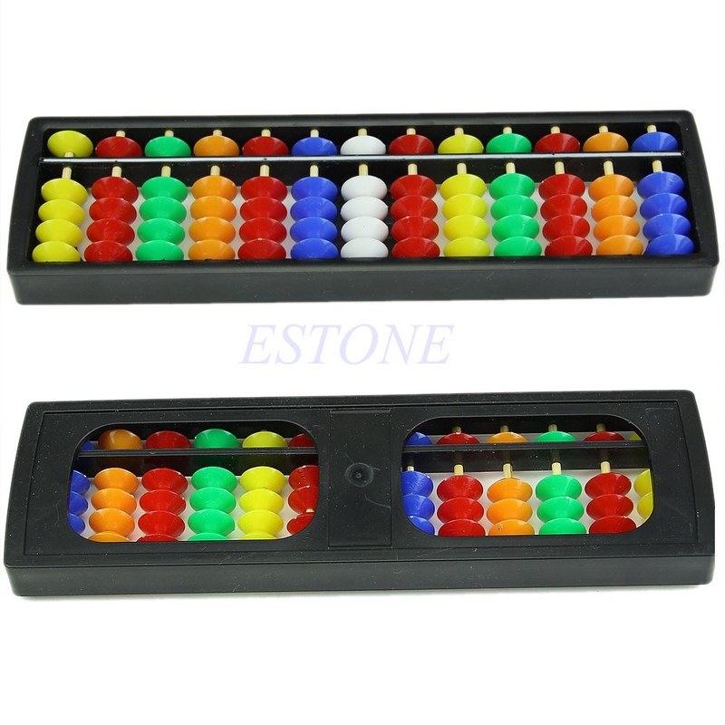 yIFeNG Portable Arithmetic Soroban with Colourful Beads Math Calculate the