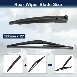 X AUTOHAUX 12" Rear Windshield Wiper Blade Arm Set for Honda Civic Hatchback 01-05